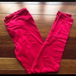 LuLaRoe TC Red Leggings